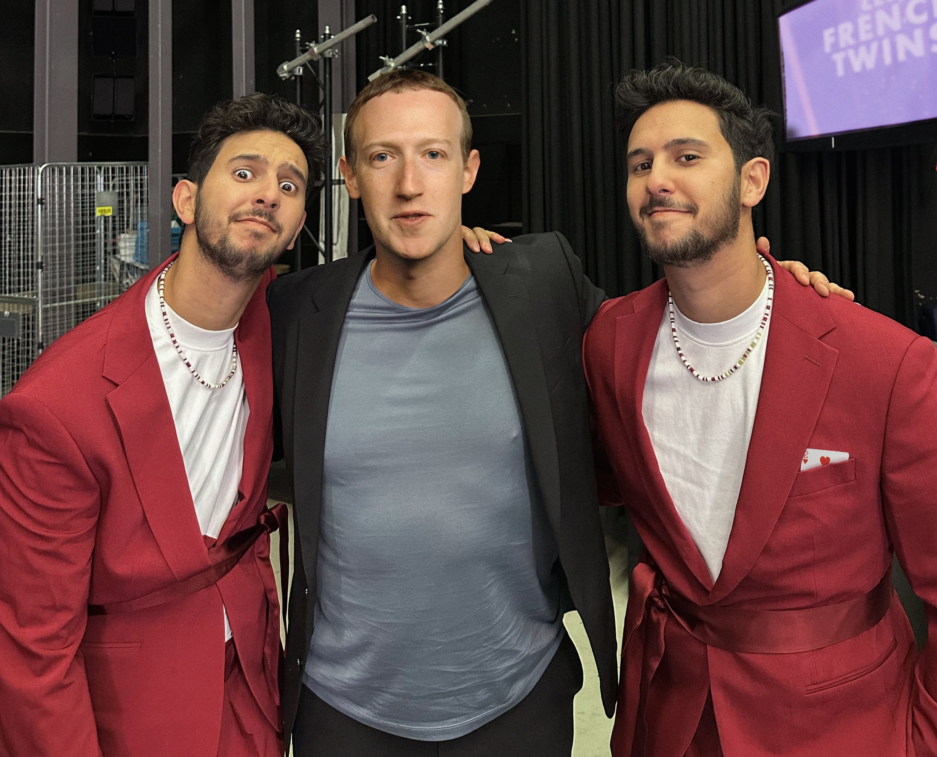The French Twins with Mark Zuckerberg